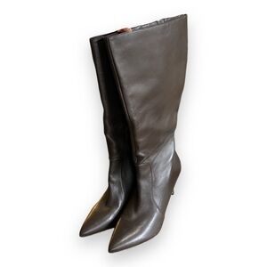 Elegant Brown Leather Knee-High Boots